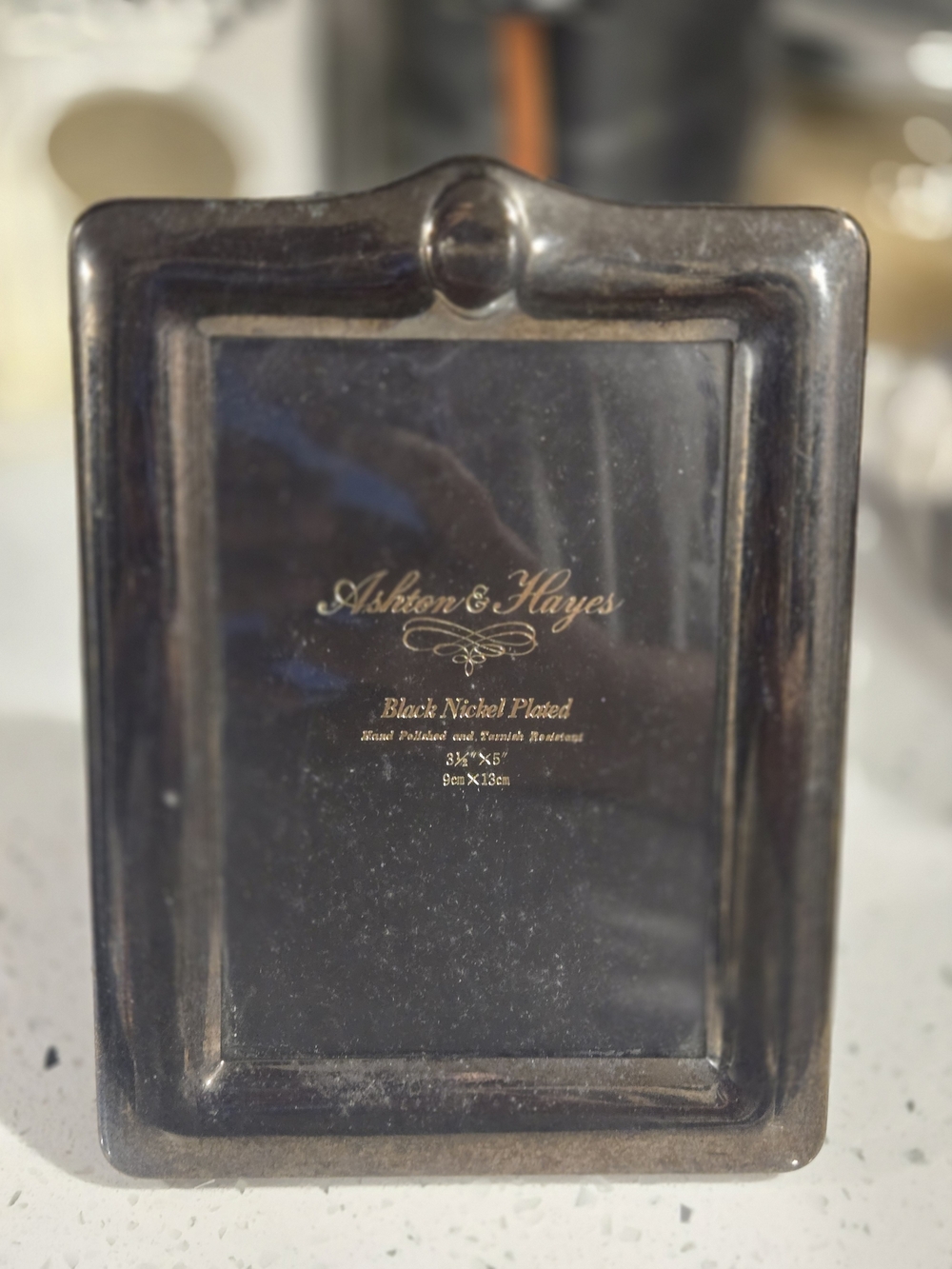 Vintage Black Nickel Plated Picture Frame